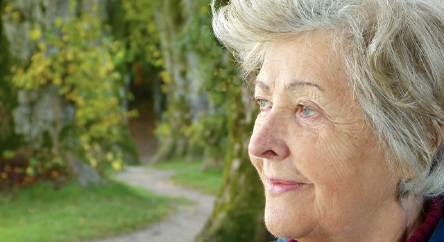 Elderly Woman with Dry Eye Syndrome