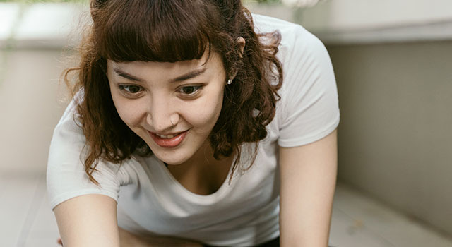 Woman Wearing Scleral Lenses