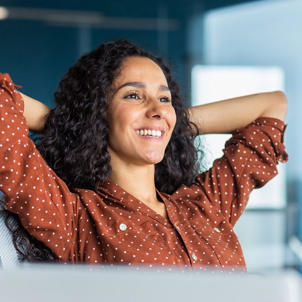 Woman enjoying relie from dry eye syndrome