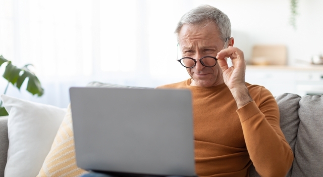 senior man suffering from macular degeneration