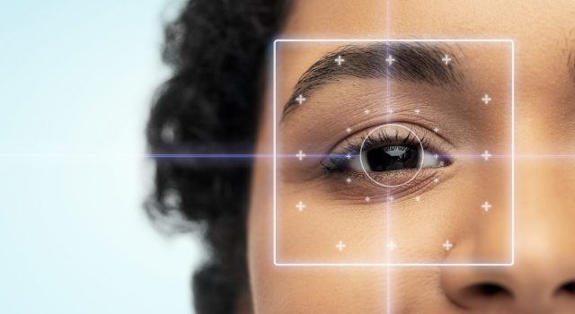 african woman undergoing laser eye surgery